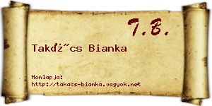 Takács Bianka névjegykártya